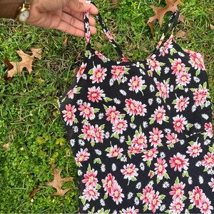 Vintage Esprit Black Floral Midi Dress